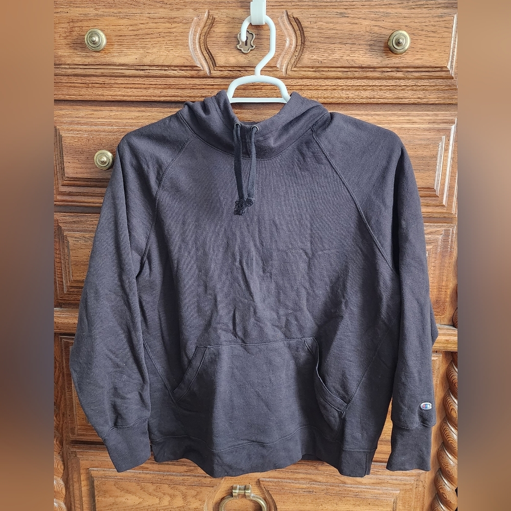 Black champion hooded sweatshirt